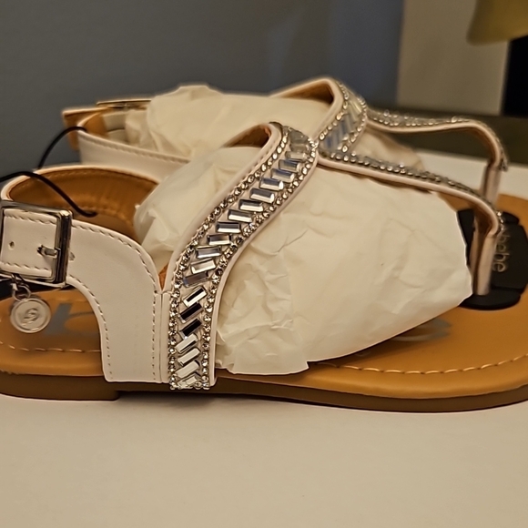 BEBE White Sparkle Girls Thong Sandals NWTs - Picture 5 of 6